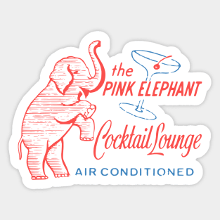 Retro Cocktail Lounge Matchbook Vintage Pink Elephant Sticker